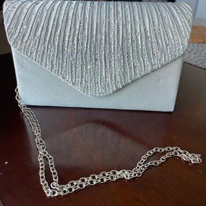 Silver wedding / prom clutch